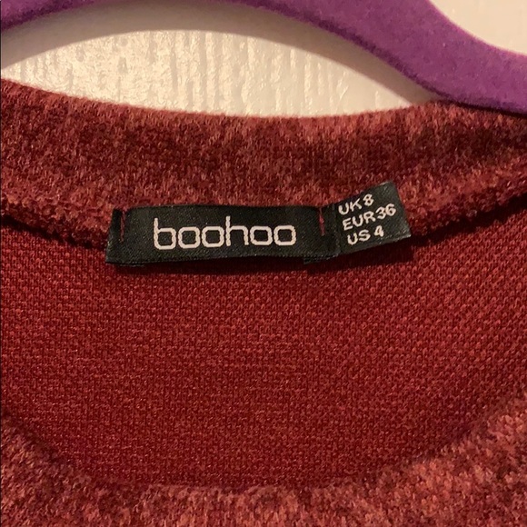 Red/maroon sweater dress with bell sleeves - Picture 3 of 4